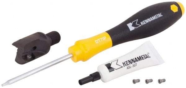 Kennametal - 3/4" Cut Diam, 1.1" OAL, Indexable Square Shoulder End Mill - M10 Modular Connection, 0° Lead Angle - Benchmark Tooling