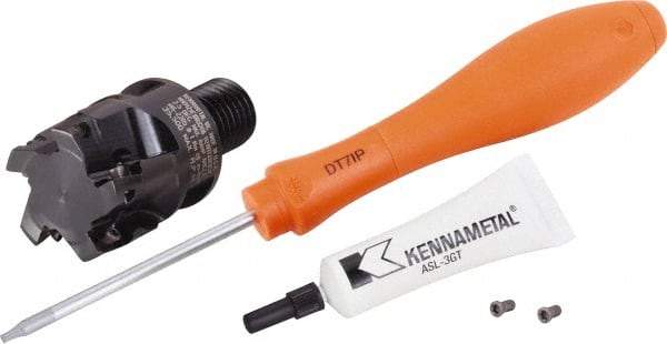 Kennametal - 1-1/4" Cut Diam, 1-1/2" OAL, Indexable Square Shoulder End Mill - M16 Modular Connection, 0° Lead Angle - Benchmark Tooling