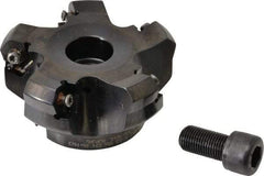Kennametal - 3" Cut Diam, 1" Arbor Hole, 4.5mm Max Depth of Cut, 45° Indexable Chamfer & Angle Face Mill - 5 Inserts, HNGJ 535ANENLD Insert, Right Hand Cut, 5 Flutes, Through Coolant, Series KSHR - Benchmark Tooling