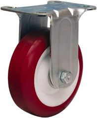 Hamilton - 4" Diam x 1-3/8" Wide x 5" OAH Top Plate Mount Rigid Caster - Polyurethane Mold on Polypropylene, 325 Lb Capacity, Sealed Precision Ball Bearing, 2-3/4 x 3-3/4" Plate - Benchmark Tooling