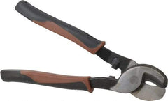 Paramount - 9-1/2" OAL, Cable Cutter - 1/2" Jaw Length x 3/8" Jaw Width, Oval/Curved Head, Double Injection Molded Handle - Benchmark Tooling