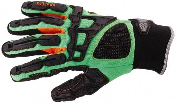 Ergodyne - Size M (8) Molded TPR Armor Anti-Vibration/Impact Protection Work Gloves - For General Purpose, Uncoated, Slip-On Cuff, Full Fingered, Orange, Paired - Benchmark Tooling