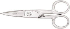 Clauss - 2" LOC, 5-1/4" OAL Chrome Plated Straight Scissors - Steel Straight Handle, For Paper, Fabric - Benchmark Tooling