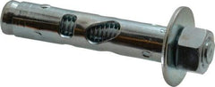 Powers Fasteners - 5/8" Diam, 5/8" Drill, 3" OAL, Sleeve Concrete Anchor - 1018 Steel, Hex Nut Head, Hex Drive - Benchmark Tooling