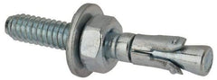 Powers Fasteners - 1/4" Diam, 1/4" Drill, 1-3/4" OAL, Wedge Expansion Concrete Anchor - 1018 Steel, Zinc-Plated Finish, Hex Nut Head, Hex Drive, 3/4" Thread Length - Benchmark Tooling