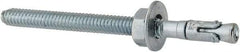 Powers Fasteners - 1/4" Diam, 1/4" Drill, 3-1/4" OAL, Wedge Expansion Concrete Anchor - 1018 Steel, Zinc-Plated Finish, Hex Nut Head, Hex Drive, 2-1/4" Thread Length - Benchmark Tooling