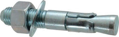 Powers Fasteners - 1" Diam, 1" Drill, 6" OAL, 1" Min Embedment Wedge Expansion Concrete Anchor - 1018 Steel, Zinc-Plated Finish, Hex Nut Head, Hex Drive, 2-3/8" Thread Length - Benchmark Tooling