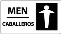 NMC - "Men", 10" Long x 18" Wide, Rigid Plastic Safety Sign - Rectangle, 0.05" Thick, Use for Restroom, Janitorial & Housekeeping - Benchmark Tooling