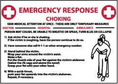 NMC - "Emergency Response - Choking", 10" Long x 14" Wide, Rigid Plastic Safety Sign - Rectangle, 0.05" Thick, Use for First Aid - Benchmark Tooling