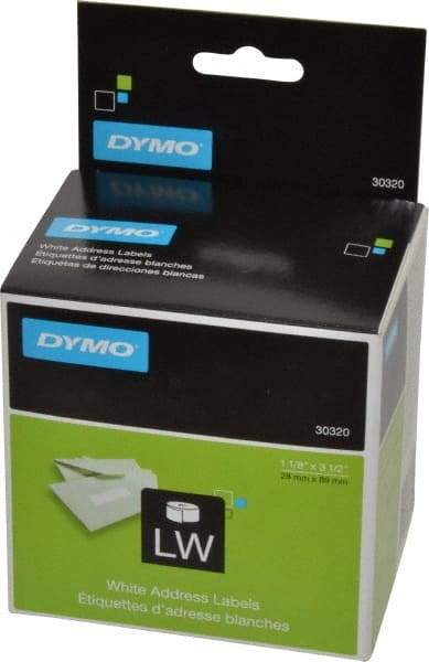 Dymo - 3-1/2" Long, White Die Cut Paper with Semi Perm. Adhesive Shipping Label - For DYMO LabelWriter Printers - Benchmark Tooling