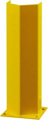 Hallowell - 24" High, Yellow Steel Post Protector - 7" Wide x 7" Long Mounting Plate, 16 Lb - Benchmark Tooling