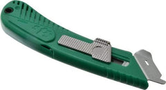 PHC - Springback Safety Cutter - 1-11/16" Steel Blade, Green ABS Handle, 1 Blade Included - Benchmark Tooling