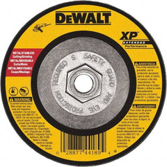 DeWALT - 24 Grit, 9" Wheel Diam, 1/8" Wheel Thickness, Type 27 Depressed Center Wheel - Zirconia Alumina, Resinoid Bond, 6,600 Max RPM, Compatible with Angle Grinder - Benchmark Tooling