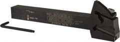 Seco - X4 Jet, External, Left Hand, 0.256" Max Depth of Cut, 0.031 to 0.118" Groove Width, Indexable Grooving Tool Holder - X4GK25..L Insert Compatibility, 0.63" Shank Height, 0.63" Shank Width, 6" OAL, Through Coolant - Benchmark Tooling
