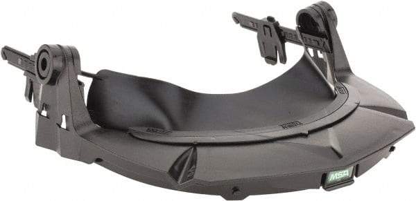 MSA - Plastic Face Shield Frame - Black, Debris Control, Compatible with MSA Slotted Caps & MSA Slotted Hard Hats - Benchmark Tooling