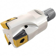 Iscar - 3/4" Cut Diam, 0.315" Max Depth of Cut, 1.18" OAL, Indexable Square Shoulder End Mill - T490 LN.T 0804 Inserts, M10 Modular Connection, 90° Lead Angle, Through Coolant, Series Helitang - Benchmark Tooling