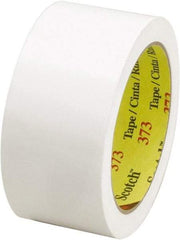 3M - 2" x 55 Yd White Rubber Adhesive Sealing Tape - Polypropylene Film Backing, 2.5 mil Thick, 60 Lb Tensile Strength, Series 373 - Benchmark Tooling