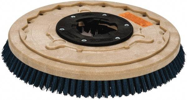 PRO-SOURCE - 17" Diam Scrubbing Brush - 15" Machine, 1-1/2" Trim Length, Blue Pad, Silicone Carbide & Nylon - Benchmark Tooling