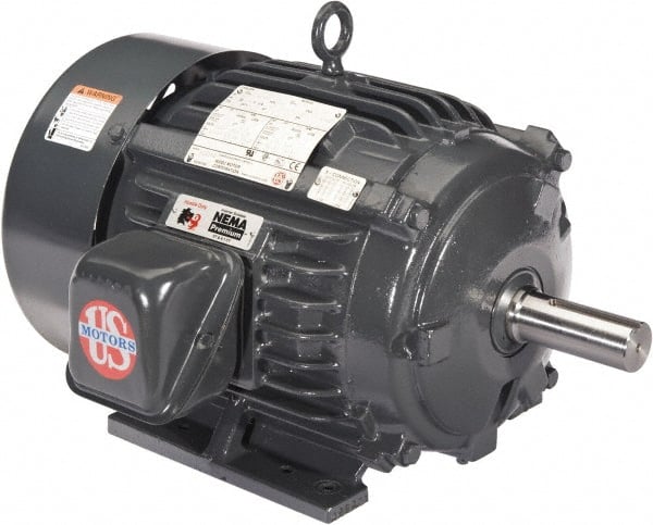 US Motors - 30 hp, TEFC Enclosure, No Thermal Protection, 3560, 2940 RPM, 208-230/460 & 190/380 Volt, 60/50 Hz, Three Phase Premium Efficient Motor - Exact Industrial Supply