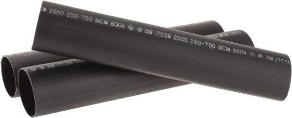 3M - 12" Long, 4:1, Polyolefin Heat Shrink Electrical Tubing - Black - Benchmark Tooling