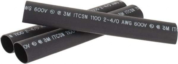 3M - 9" Long, 4:1, Polyolefin Heat Shrink Electrical Tubing - Black - Benchmark Tooling