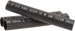 3M - 6" Long, 4:1, Polyolefin Heat Shrink Electrical Tubing - Black - Benchmark Tooling