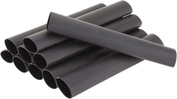 3M - 6" Long, 3:1, Polyolefin Heat Shrink Electrical Tubing - Black - Benchmark Tooling