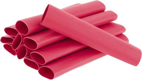3M - 6" Long, 3:1, Polyolefin Heat Shrink Electrical Tubing - Red - Benchmark Tooling