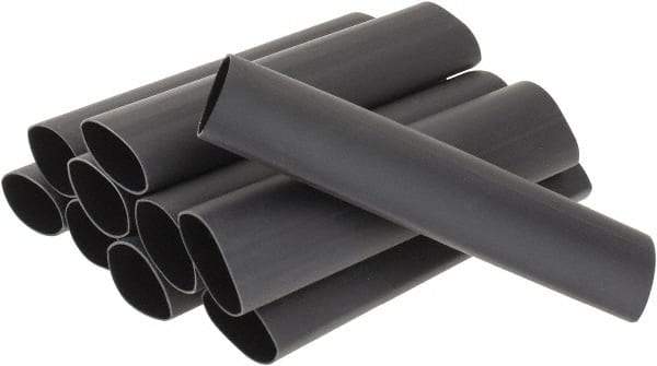 3M - 6" Long, 3:1, Polyolefin Heat Shrink Electrical Tubing - Black - Benchmark Tooling