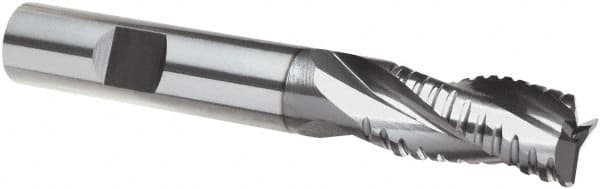 Guhring - 5/16", 13/16" LOC, 5/16" Shank Diam, 2-1/2" OAL, 3 Flute, Solid Carbide Square End Mill - Single End, Uncoated, Spiral Flute, 29/30/31° Helix, Centercutting, Right Hand Cut, Right Hand Flute, Series 4266 - Benchmark Tooling