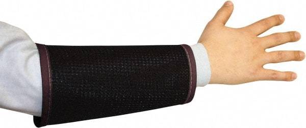 PRO-SAFE - Size L, Maroon & Black Cane Mesh Sleeve - 9" Long Sleeve, Cut Resistance Level 4, Hook & Loop - Benchmark Tooling