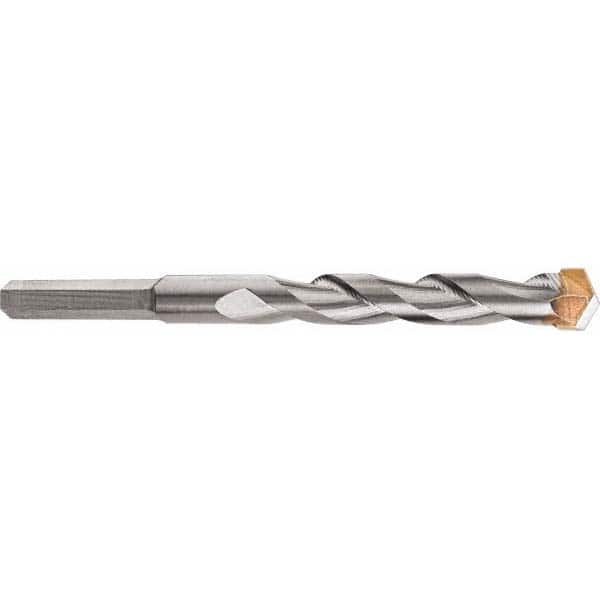 DeWALT - 3/16" Diam, Round with Flats Shank, Carbide-Tipped Rotary & Hammer Drill Bit - Benchmark Tooling