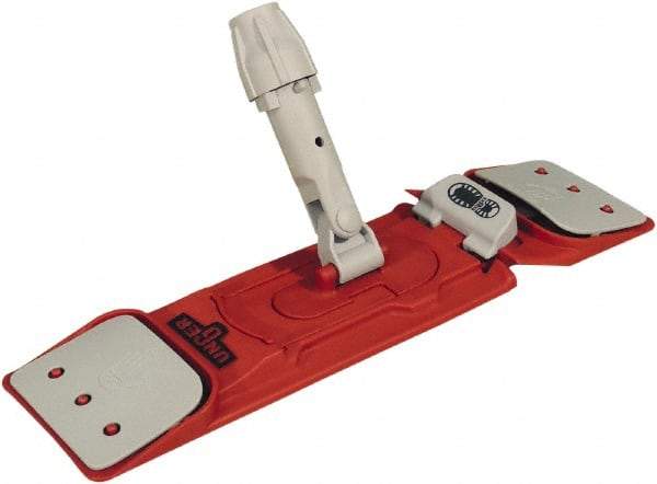 Unger - 15-3/4" Long x 4-1/4" Wide Nylon Plastic Flat Mop Holder - Red & Gray, Socket/Pin - Benchmark Tooling