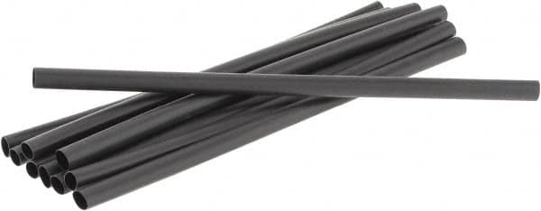 3M - 6" Long, 2:1, Polyolefin Heat Shrink Electrical Tubing - Black - Benchmark Tooling