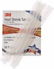 3M - 6" Long, 2:1, Polyolefin Heat Shrink Electrical Tubing - Clear - Benchmark Tooling