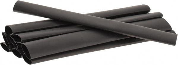 3M - 6" Long, 2:1, Polyolefin Heat Shrink Electrical Tubing - Black - Benchmark Tooling
