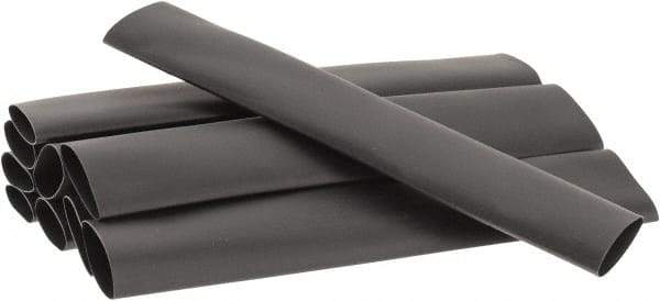 3M - 6" Long, 2:1, Polyolefin Heat Shrink Electrical Tubing - Black - Benchmark Tooling