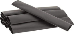 3M - 6" Long, 2:1, Polyolefin Heat Shrink Electrical Tubing - Black - Benchmark Tooling