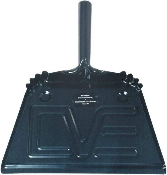 Ability One - 13" Wide Handheld Dustpan - Steel Body, 4" Handle, Black - Benchmark Tooling