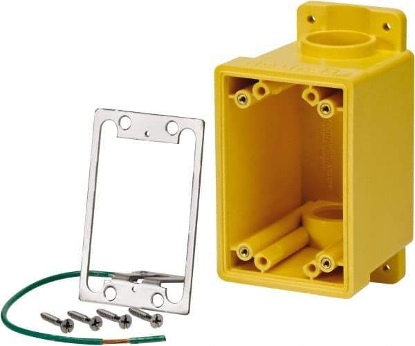 Leviton - 1 Gang, (2) 1" Knockouts, PVC Rectangle Outlet Box - 152.4mm Overall Height x 79.4mm Overall Width x 88.9mm Overall Depth - Benchmark Tooling