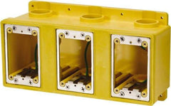 Leviton - 3 Gang, (6) 1" Knockouts, PVC Rectangle Outlet Box - 276.2mm Overall Height x 3-1/2" Overall Depth - Benchmark Tooling