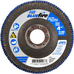 ‎4-1/2 × 7/8″ BlueFire Fiberglass HD Flat Flap Disc Type 27 P60 Grit R884P1 Zirconia Alumina - Benchmark Tooling