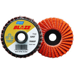 2″ Blaze Plastic Flat Mini Flap Disc TS (Type II) Type 27 120 Grit R980P Premium Ceramic Alumina - Benchmark Tooling