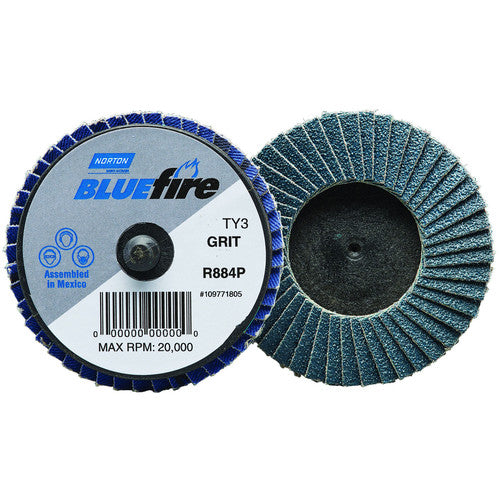 2″ BlueFire Plastic Flat Mini Flap Disc TR (Type III) Type 27 P120 Grit R884P2 Zirconia Alumina - Benchmark Tooling