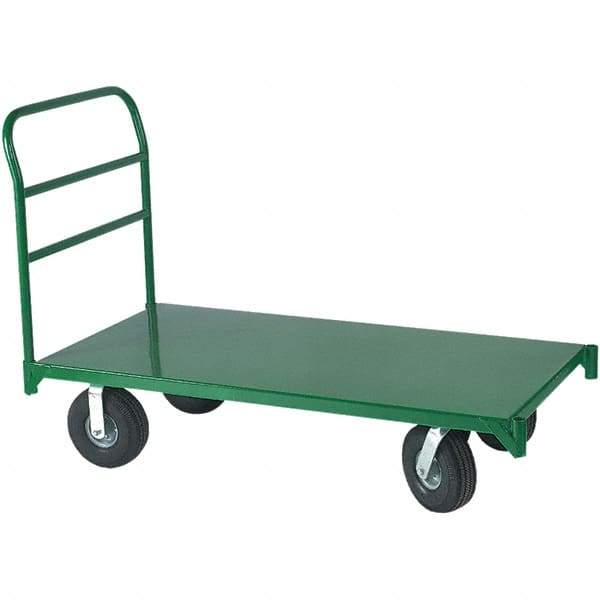 Wesco Industrial Products - 4,000 Lb Capacity Steel Platform Truck - Steel Deck, 24" OAW, 48" Platform Length x 2-1/2" Platform Height - Benchmark Tooling