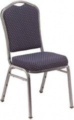 NPS - Fabric Navy Blue Stacking Chair - Silver Frame, 17" Wide x 23" Deep x 36" High - Benchmark Tooling