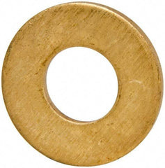 Value Collection - 1/4" Screw, Brass Standard Flat Washer - 0.26" ID x 0.562" OD, 0.04" Thick, Plain Finish - Benchmark Tooling