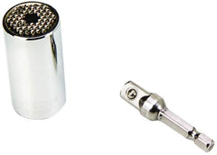 Gator Grip - 3/8" Drive, 1/4" Socket, Self Adusting Socket - 6 Points, 2" OAL - Benchmark Tooling