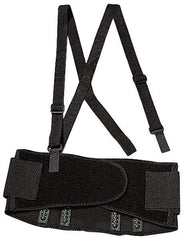 Ergodyne - Size 2XL, Spandex Belt with Adjustable Shoulder Straps - 42 to 46" Waist, Detachable Strap, Black - Benchmark Tooling