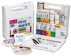 First Aid Only - 62 Piece, 10 Person, Full First Aid Kit - 9" Wide x 2-1/2" Deep x 8-3/8" High, Plastic Case - Benchmark Tooling